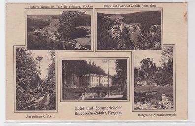 87374 Mehrbild Ak Hotel & Sommerfrische Kniebreche Zöblitz Erzgebirge 1928
