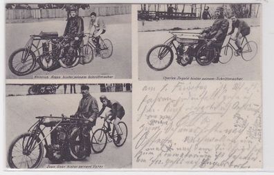 89420 Ak Leipzig Volkmarsdorf Steherrennen Radrennen mit Namen der Fahrer 1909