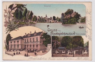 89543 Mehrbild AK Gruss aus Frankenhausen b. Crimmitschau - Gasthof, Garten