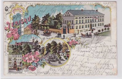 92640 Ak Lithographie Gruß vom Gasthof zu Jerisau bei Glauchau 1902