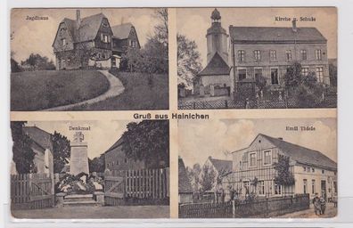 92778 Mehrbild Ak Gruß aus Hainichen Jagdhaus, Schule usw. um 1910