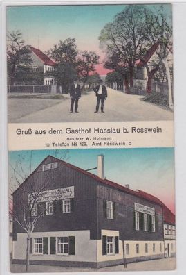 93263 Mehrbild Ak Gruß aus dem Gasthof Hasslau bei Rosswein um 1910