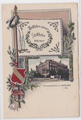 98291 Studentika Ak Oberrealschule zu Meerane in Sachsen um 1920