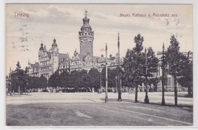 98407 Ak Leipzig - Neues Rathaus von Rossplatz aus 1912
