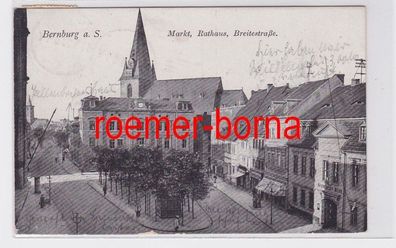 60066 Ak Bernburg a.S. Markt, Rathaus, Breitestraße 1920