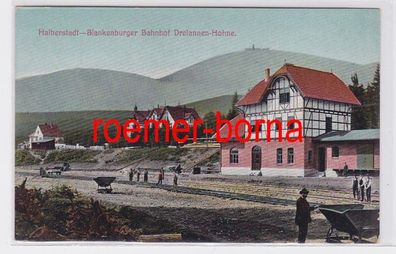 68714 Ak Halberstadt Blankenburger Bahnhof Dreiannen-Hohne um 1910