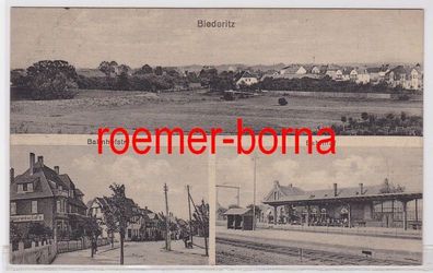 82203 Mehrbild Ak Biederitz Bahnhofstraße und Bahnhof 1916