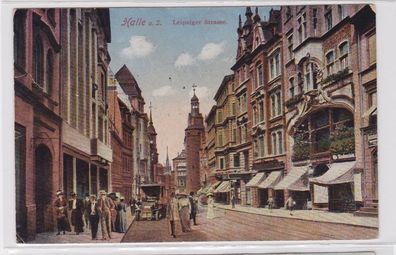 90618 Ak Halle an der Saale Leipziger Strasse um 1910