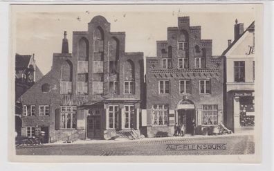 84967 Foto Ak Alt-Flensburg Strassenansicht mit Geschäften um 1923