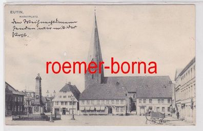 85898 Ak Eutin Marktplatz mit Tischlerei Massmann 1913