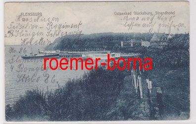 86216 Ak Flensburg Ostseebad Glücksburg Strandhotel 1912