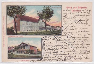 98622 Mehrbild Ak Gruß aus Ostseebad Niendorf Johannsens Hotel 1904