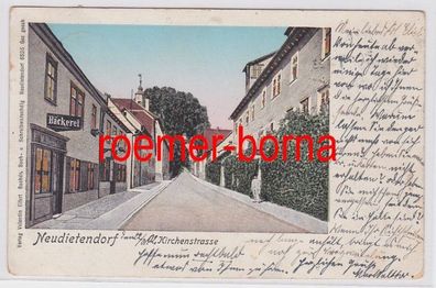 76279 Ak Neudietendorf Kirchenstrasse mit Bäckerei 1902