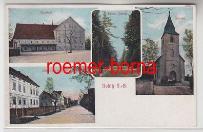 79398 Mehrbild Ak Nobitz S.-A. Gasthof, Altenburgerstrasse, Kirche, Leina-Partie