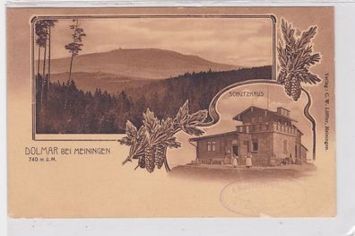 88666 AK Dolmar bei Meiningen - Schutzhaus und Panorama bei 740 m.ü.M. 1910