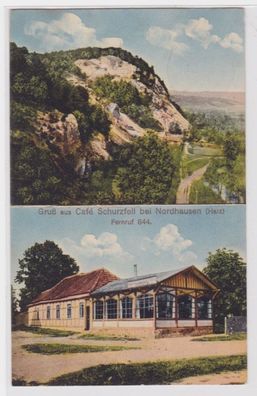 98917 Mehrbild Ak Gruß aus Café Schurzfell bei Nordhausen 1912