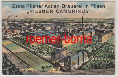 80734 Ak Erste Pilsner Actien Brauerei in Pilsen 'Pilsner Gambrinus' um 1910