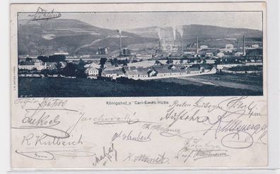93140 Ak Königshof (Králuv Dvur) Eisenwerk und Carl Emils Hütte 1902