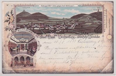 98136 Ak Lithographie Gottesgab Josef Oppl Weinhandlung und Weinstube 1899