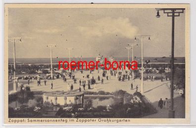 84568 Ak Zoppot (Sopot) Sommersonnentag im Zoppoter Großkurgarten um 1930