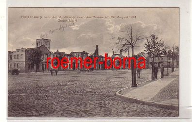 75006 Feldpost Ak Neidenburg Nidzica nach der Zerstörung durch die Russen 1914
