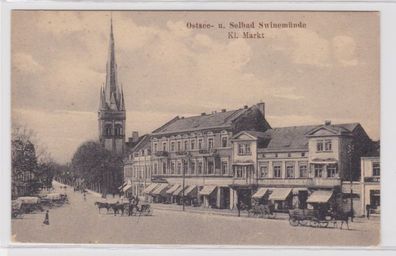 98876 Ak Ostsee- und Solbad Swinemünde kleiner Markt um 1910