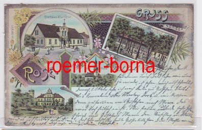 09616 Ak Lithografie Naumburg am Bober Gruss vom Gasthaus Zur Rose 1902