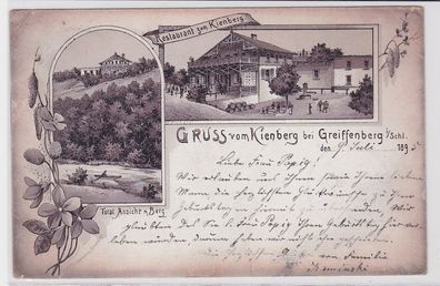 77029 Vorläufer AK Gruss vom Kienberg bei Greiffenberg i. Schl. - Restaurant 1895