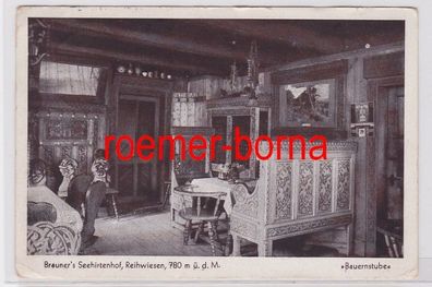 81801 Ak Reihwiesen Rejvíz Brauner´s Seehirtenhof Bauernstube um 1930