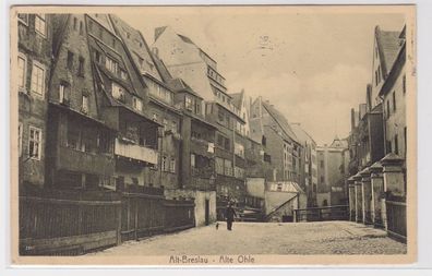 82184 AK Alt-Breslau / Wroclaw - Alte Ohle, Straßenansicht mit Häuserfront 1912