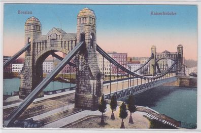 89055 Feldpost AK Breslau Wroclaw - Kaiserbrücke 1916