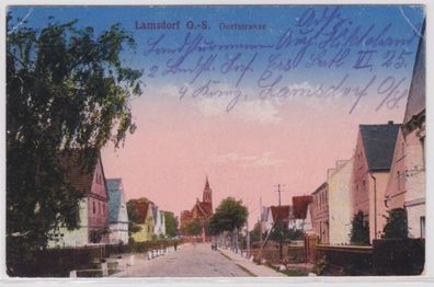 98153 Feldpost Ak Lamsdorf Oberschlesien Dorfstrasse 1916