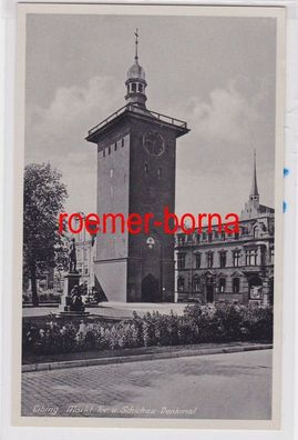 85244 Ak Elbing Markt Tor u. Schichau-Denkmal um 1930