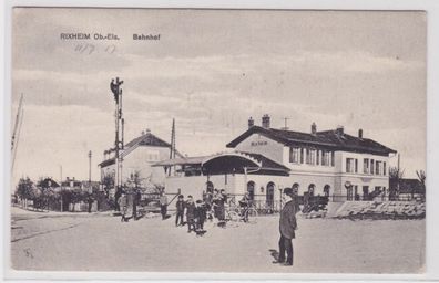 97872 Ak Rixheim Ob.-Els. Frankreich - Partie am Bahnhof um 1917