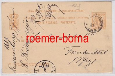 80319 Ganzsachen Postkarte Luxemburg nach Frankenthal 1883