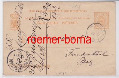 80461 Ganzsachen Postkarte Luxemburg nach Frankenthal 1882