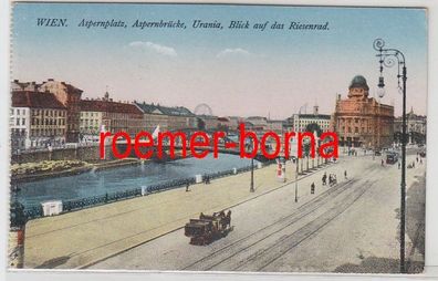 58651 Ak Wien Aspernplatz, Aspernbrücke, Urania, Blick auf das Riesenrad