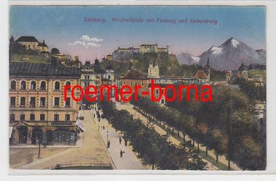 71450 Ak Salzburg Mirabellplatz mit Festung und Untersberg 1926