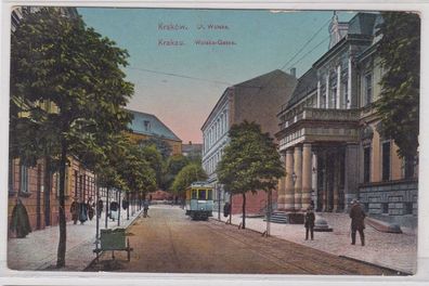 91417 Kraków, Ul. Wolska - Krakau, Wolska-Gasse mit Straßenbahn 1915