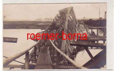 72294 Foto Ak Mitau Jelgava Lettland gesprengte Brücke um 1915