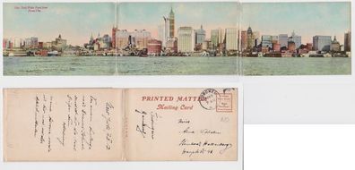 87003/ 3fach Klapp Ak New York Water Front from Jersey City 1912