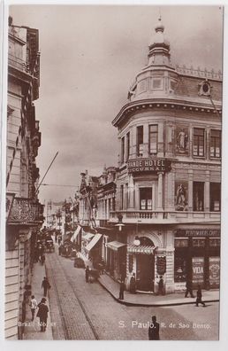 70578 Foto Ak Sao Paulo Brasilien Rue de Sao Bento Grande Hotel 1914
