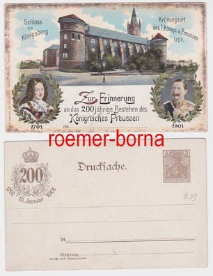 78491 Ak Ganzsache 200jähr. Bestehen des Königreiches Preussen 1901