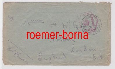 24865 Felpost Brief 1916 England Field Post Office 70 Bassed Field Censor 2345
