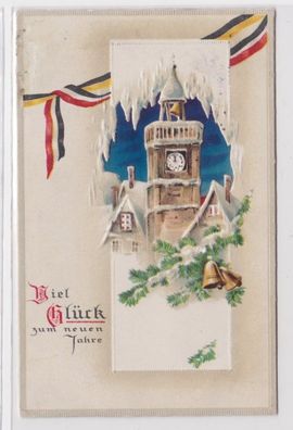 97337 geprägte Feldpost Ak Viel Glück zum neuen Jahre um 1915