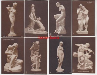 69203/8 Erotik Ak Kunst und Skulpturen um 1910