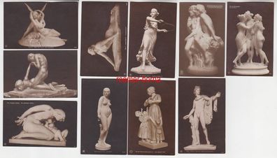 74964/9 Erotik Ak Kunst und Skulpturen um 1910