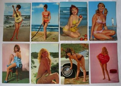 97030/8 Ak Erotik Pin Up Girls nackte Frauen / Mädchen um 1970