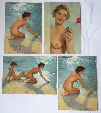 97167/4 Ak Erotik Akt nackte Frauen / Mädchen um 1970