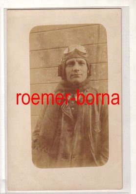 72133 Militär Foto Ak Flieger oder Kraftfahrer im 1. Weltkrieg um 1915